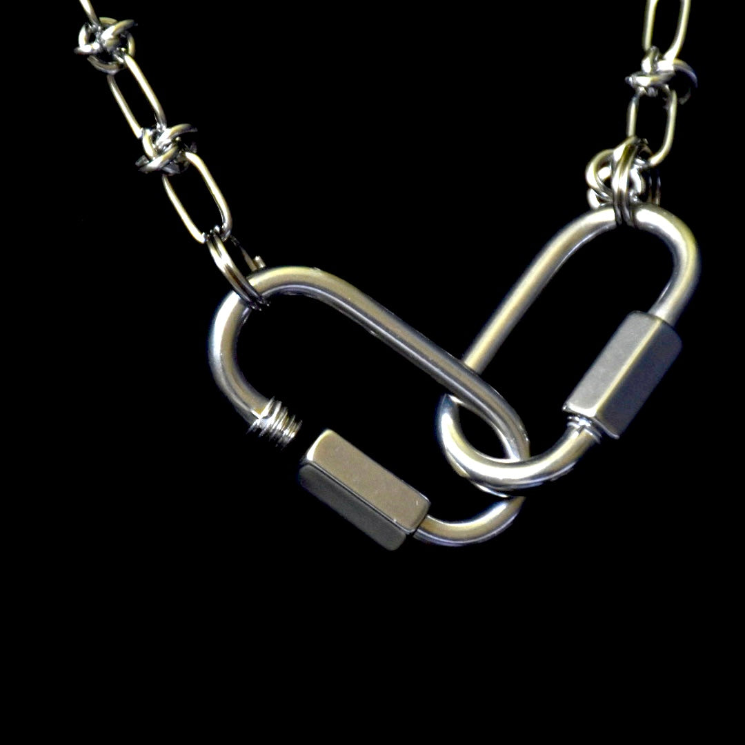 Barbed Chain Double Carabiner Stainless Steel Choker