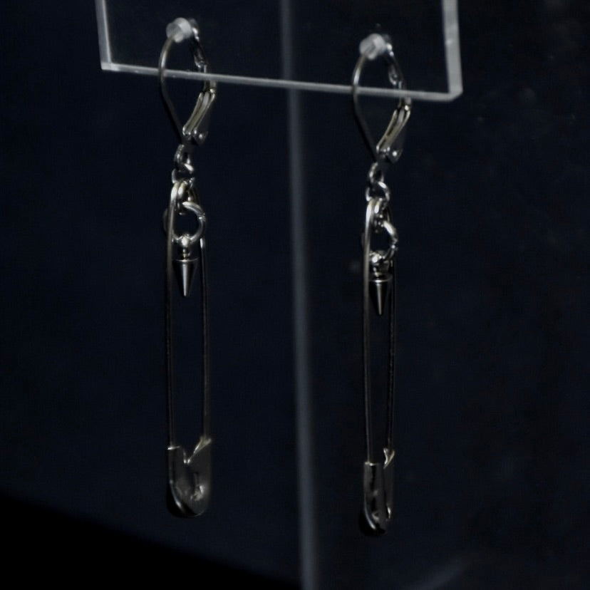 Delicate Safety Pin Drop Stainless Steel Earrings