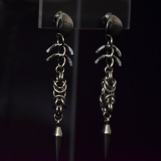 Chainmail Spinal Stainless Steel Earrings