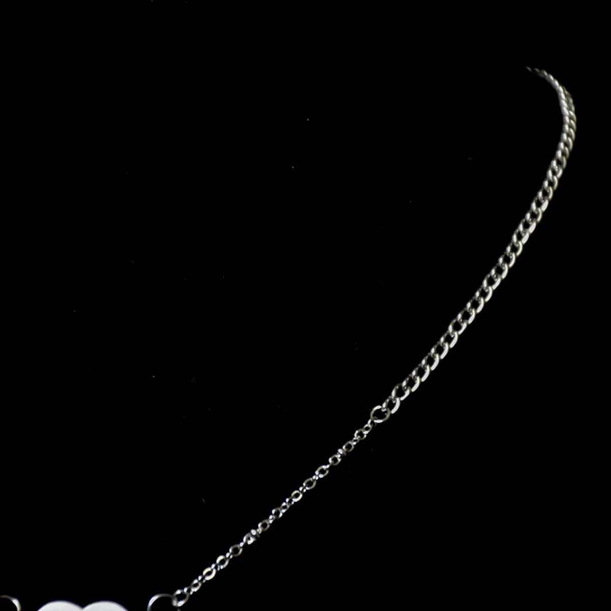Rosary Heart Two Chain Stainless Steel Necklace