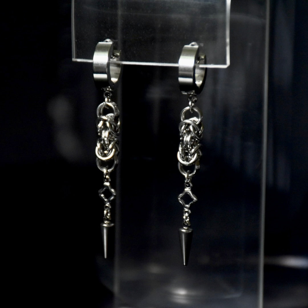 Chainmail Starry Stainless Steel Drop Earrings