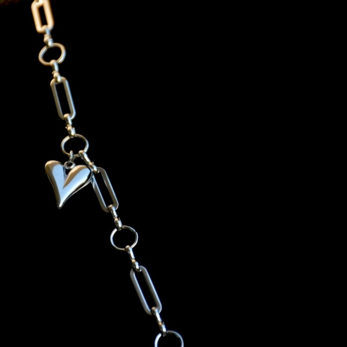 Paper Clip Heart Stainless Steel Necklace