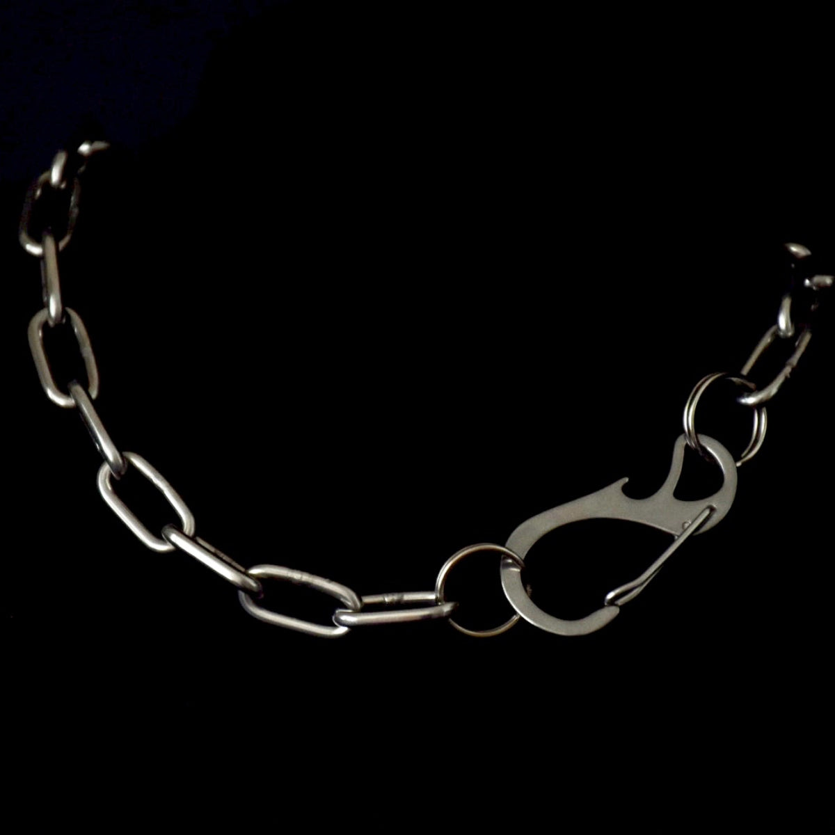 Flaming Carabiner Chain Stainless Steel Choker