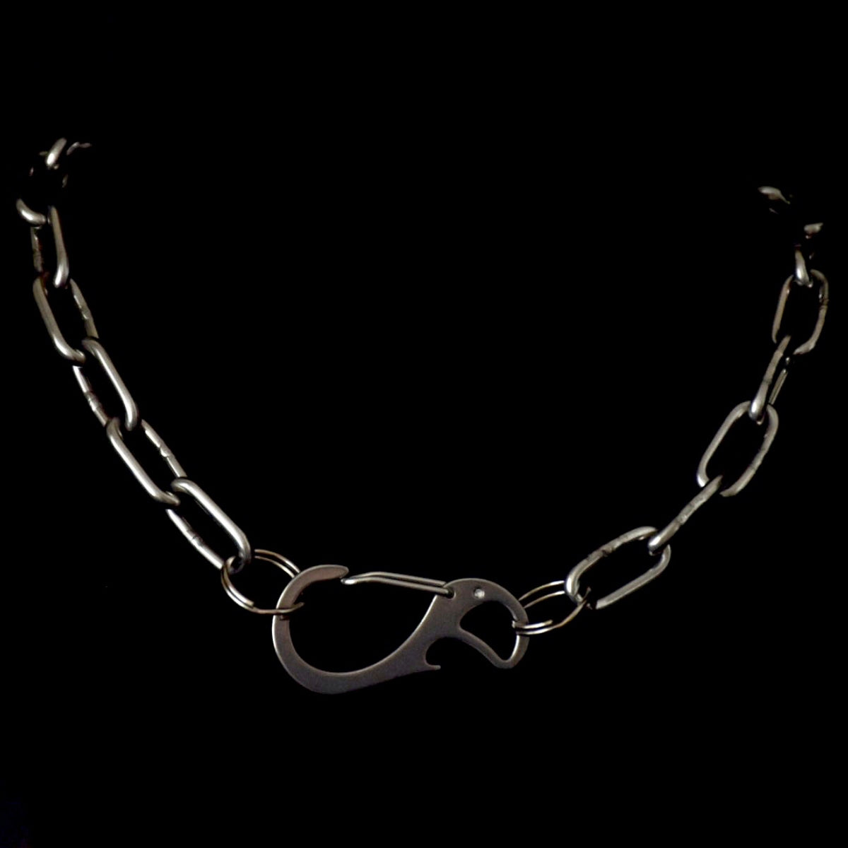 Flaming Carabiner Chain Stainless Steel Choker