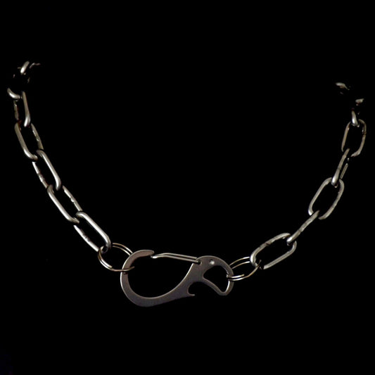 Flaming Carabiner Chain Stainless Steel Choker