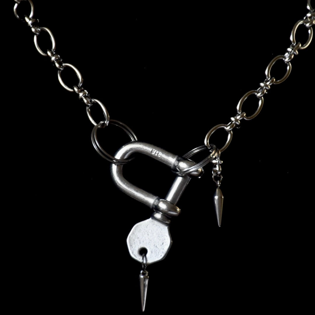 Screw-on Key Spike Stainless Steel Necklace