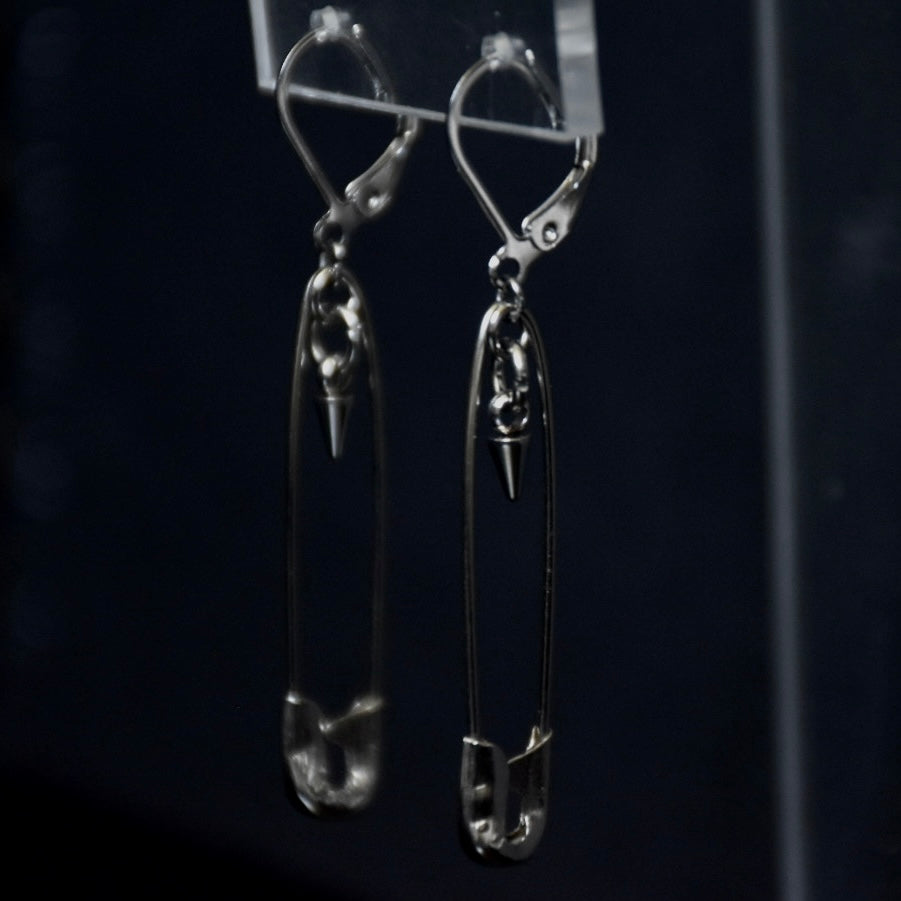 Delicate Safety Pin Drop Stainless Steel Earrings