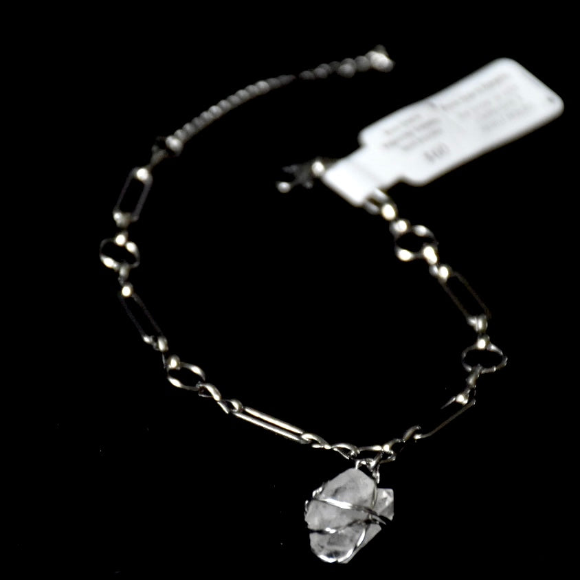 Rose Quartz Paperclip Stainless Steel Bracelet