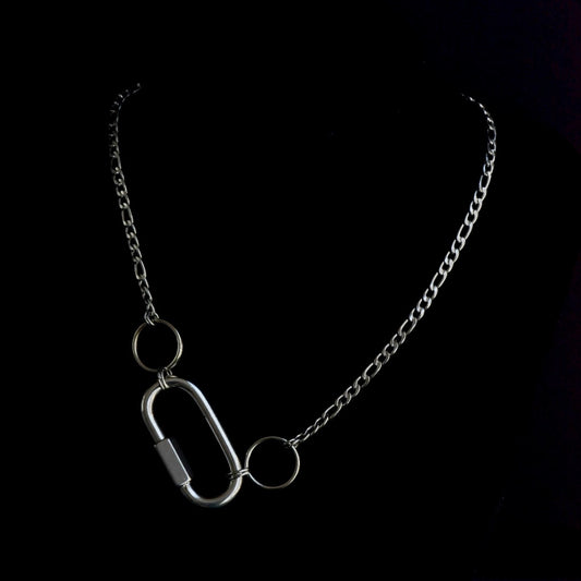 Carabiner Figaro Chain Stainless Steel Choker