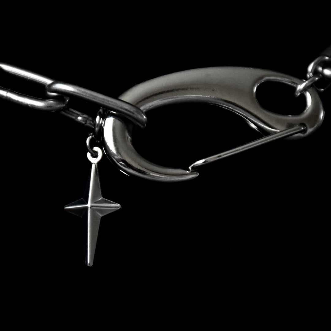 Star Drop Carabiner Stainless Steel Necklace