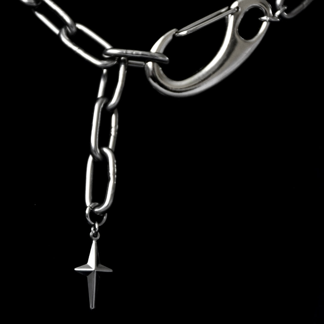 Star Drop Carabiner Stainless Steel Necklace
