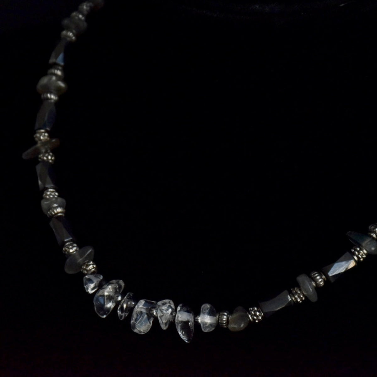 Laborite & Clear Quartz Magnetic Choker