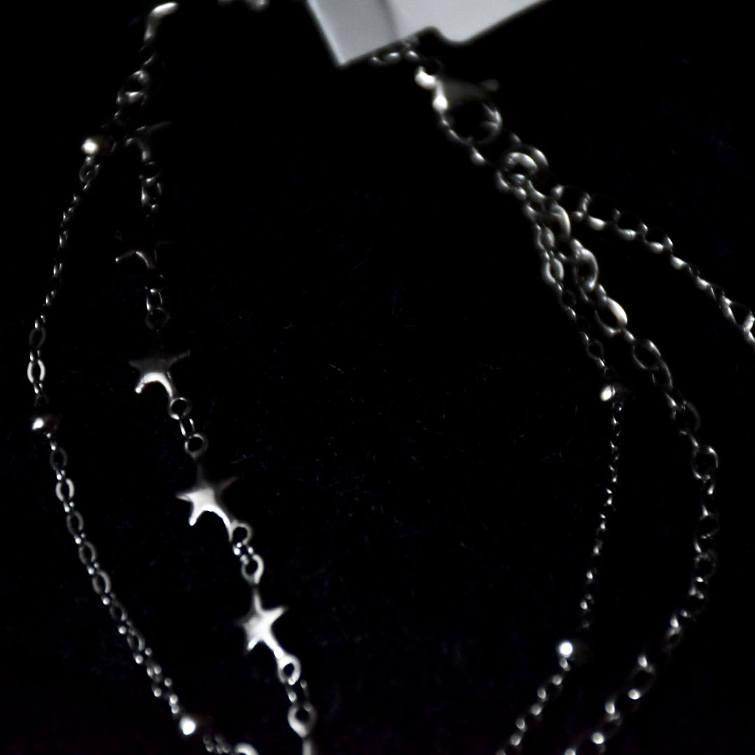 Rose Quartz Stars Stainless Steel Bracelet