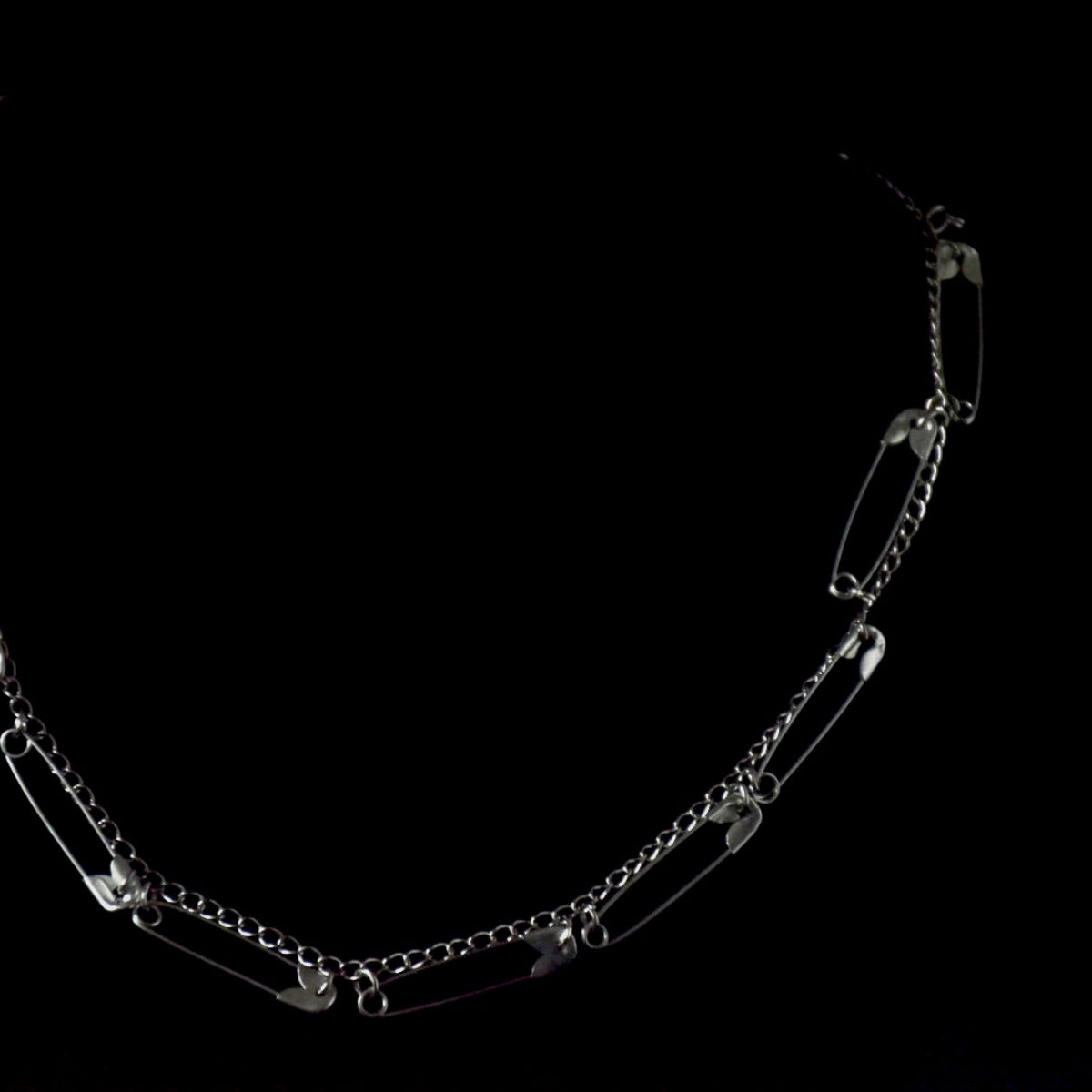 Safety Pin Chain Stainless Steel Necklace