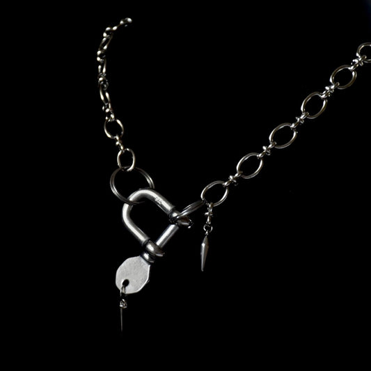 Screw-on Key Spike Stainless Steel Necklace