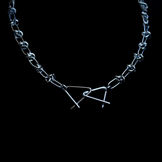 ‘Solve Me’ Barbed Stainless Steel Necklace