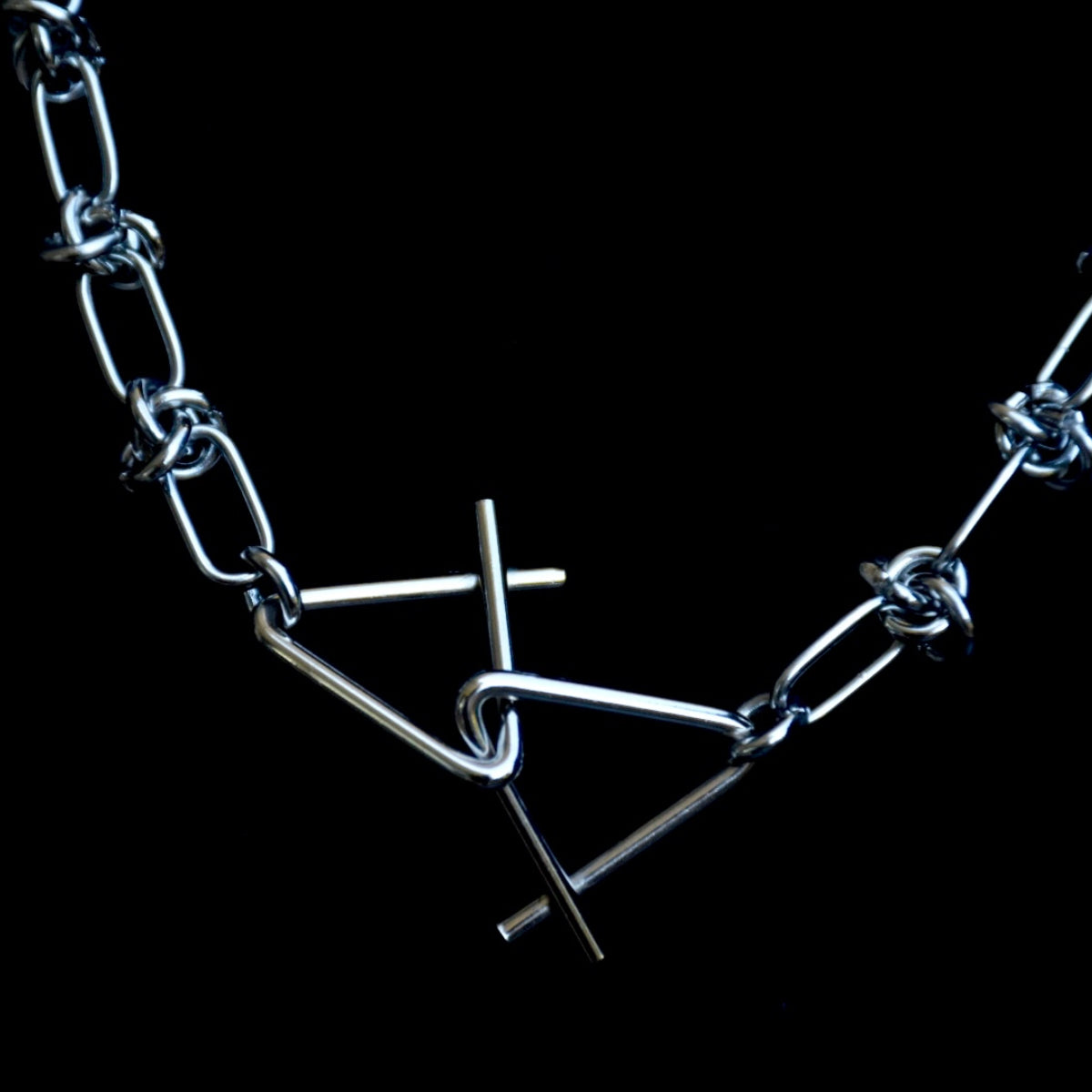 ‘Solve Me’ Barbed Stainless Steel Necklace