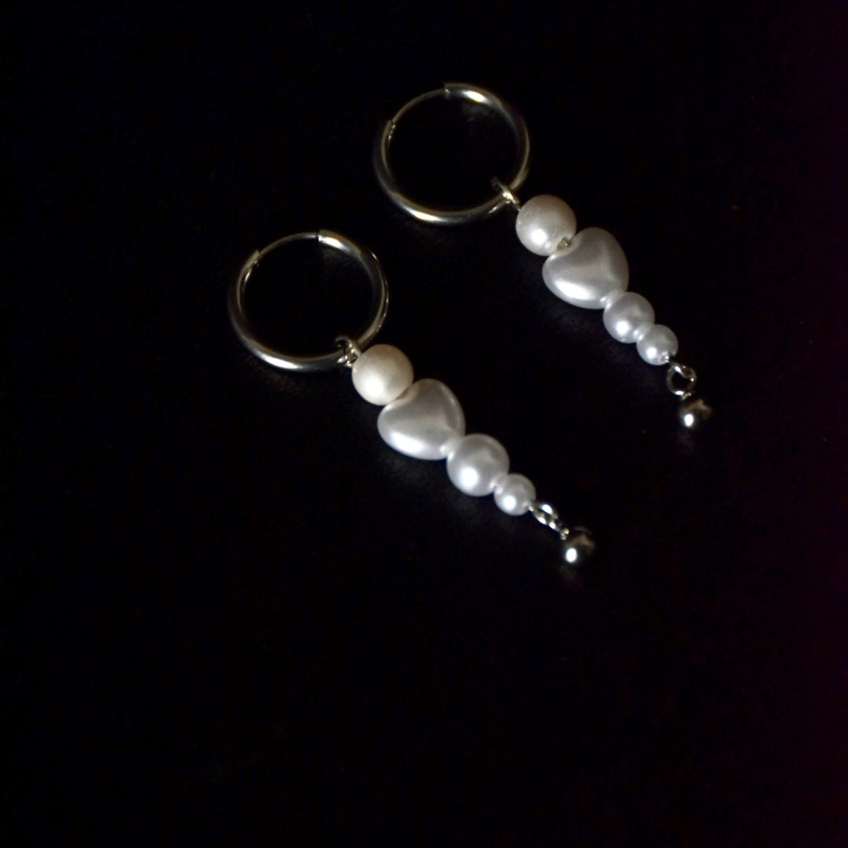 Pearl Beaded Drop Stainless Steel Earrings