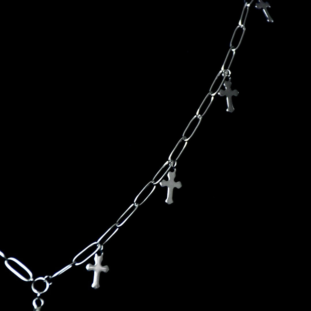 Cross + Spears Stainless Steel Clip Chain Necklace