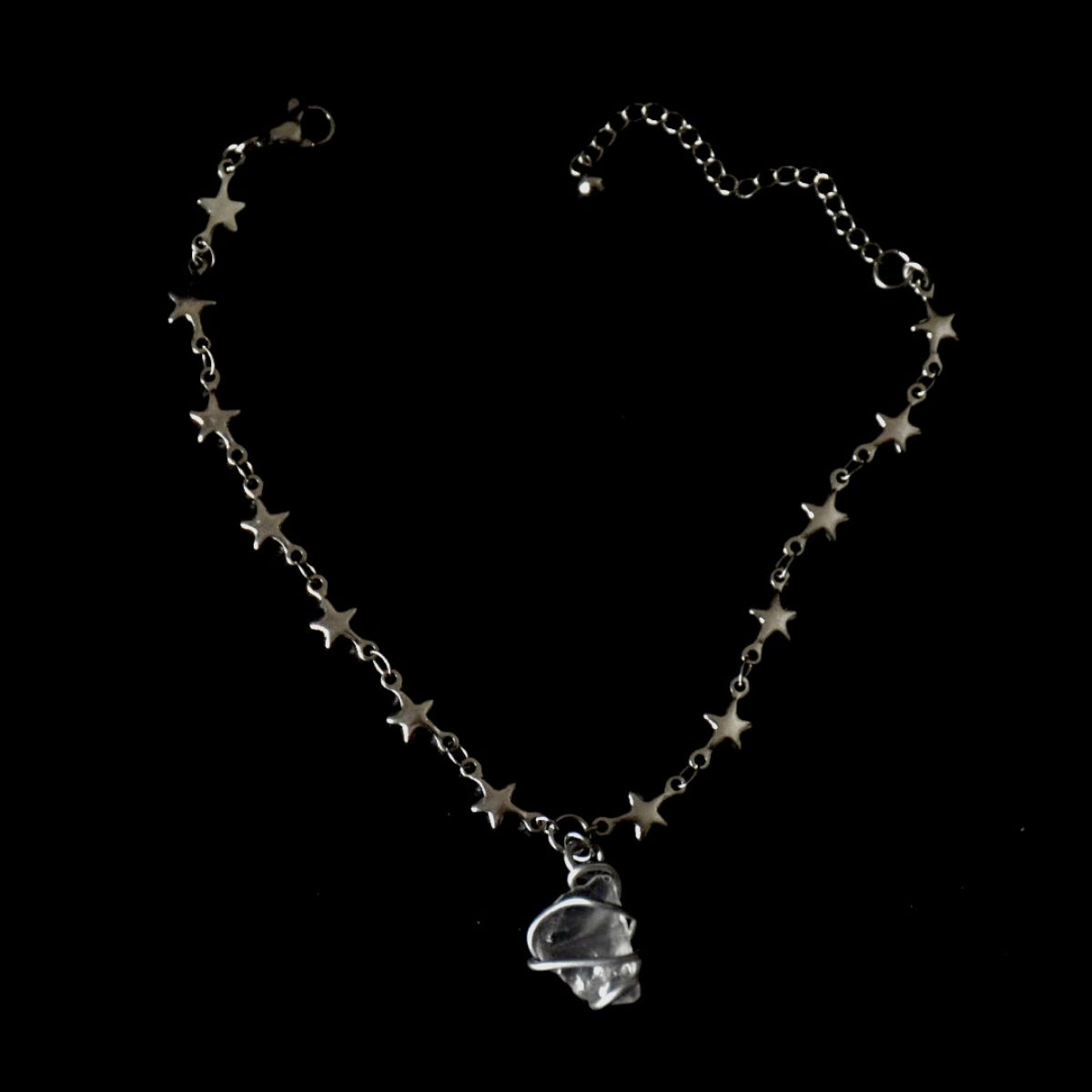 Rose Quartz Stars Stainless Steel Bracelet