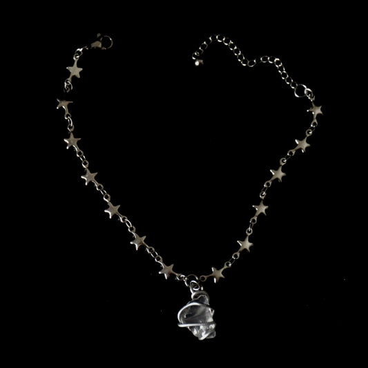 Rose Quartz Stars Stainless Steel Bracelet