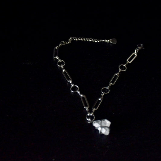 Rose Quartz Paperclip Stainless Steel Bracelet