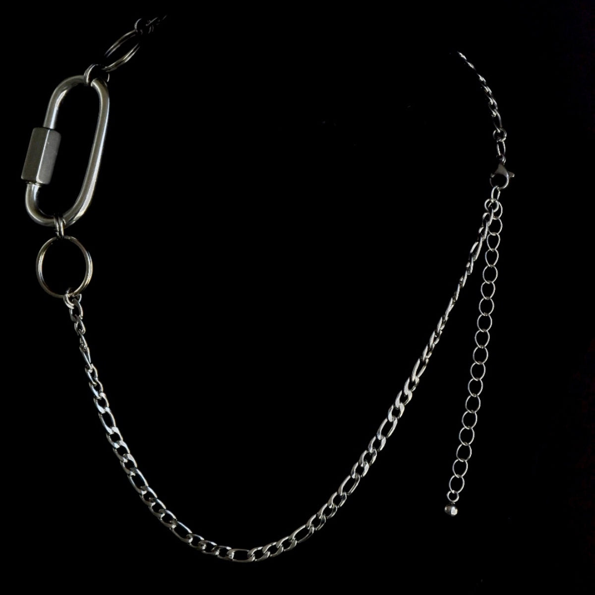 Carabiner Figaro Chain Stainless Steel Choker