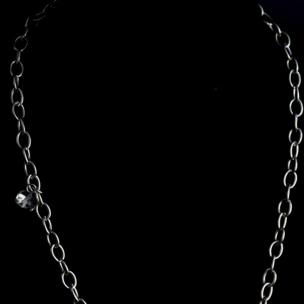 Clear Quartz Pin Stainless Steel Chain Necklace