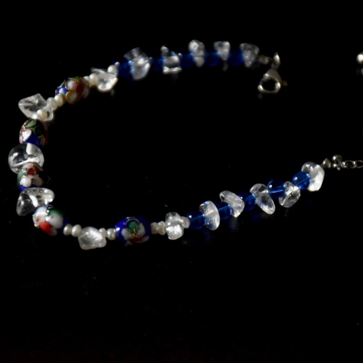 Clear Quartz Freshwater Pearls & Beads Bracelet