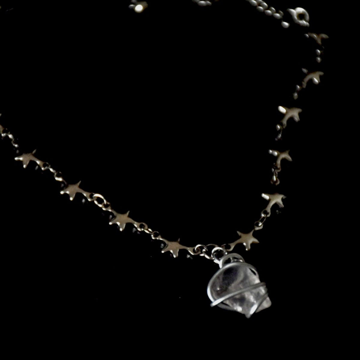 Rose Quartz Stars Stainless Steel Bracelet