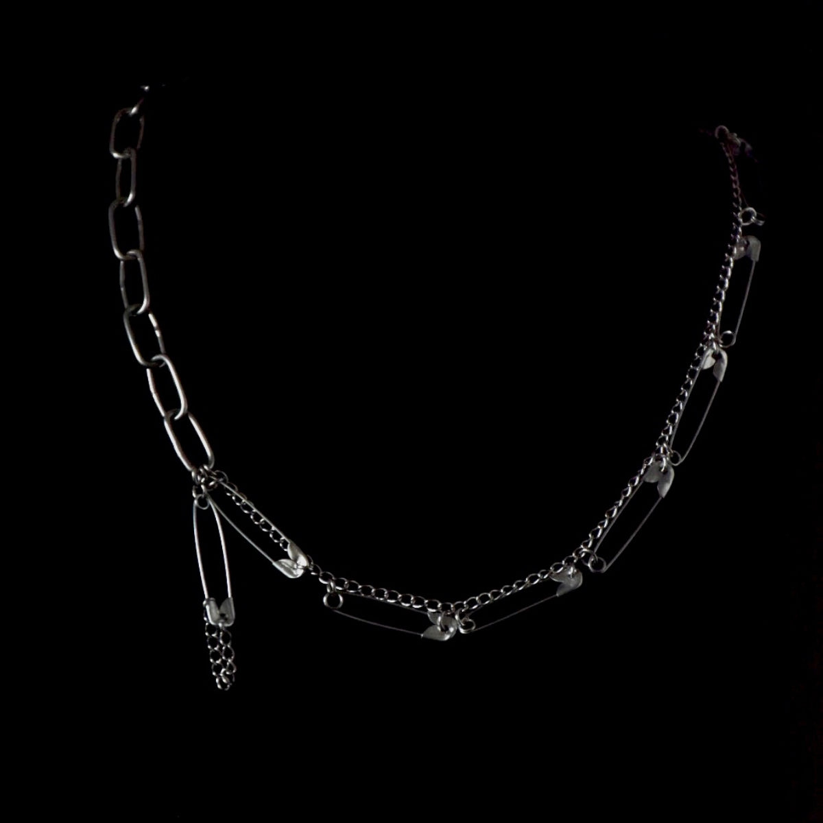 Safety Pin Chain Stainless Steel Necklace