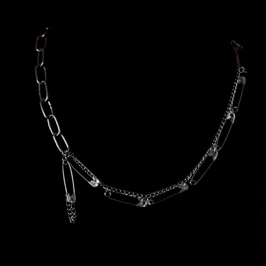 Safety Pin Chain Stainless Steel Necklace