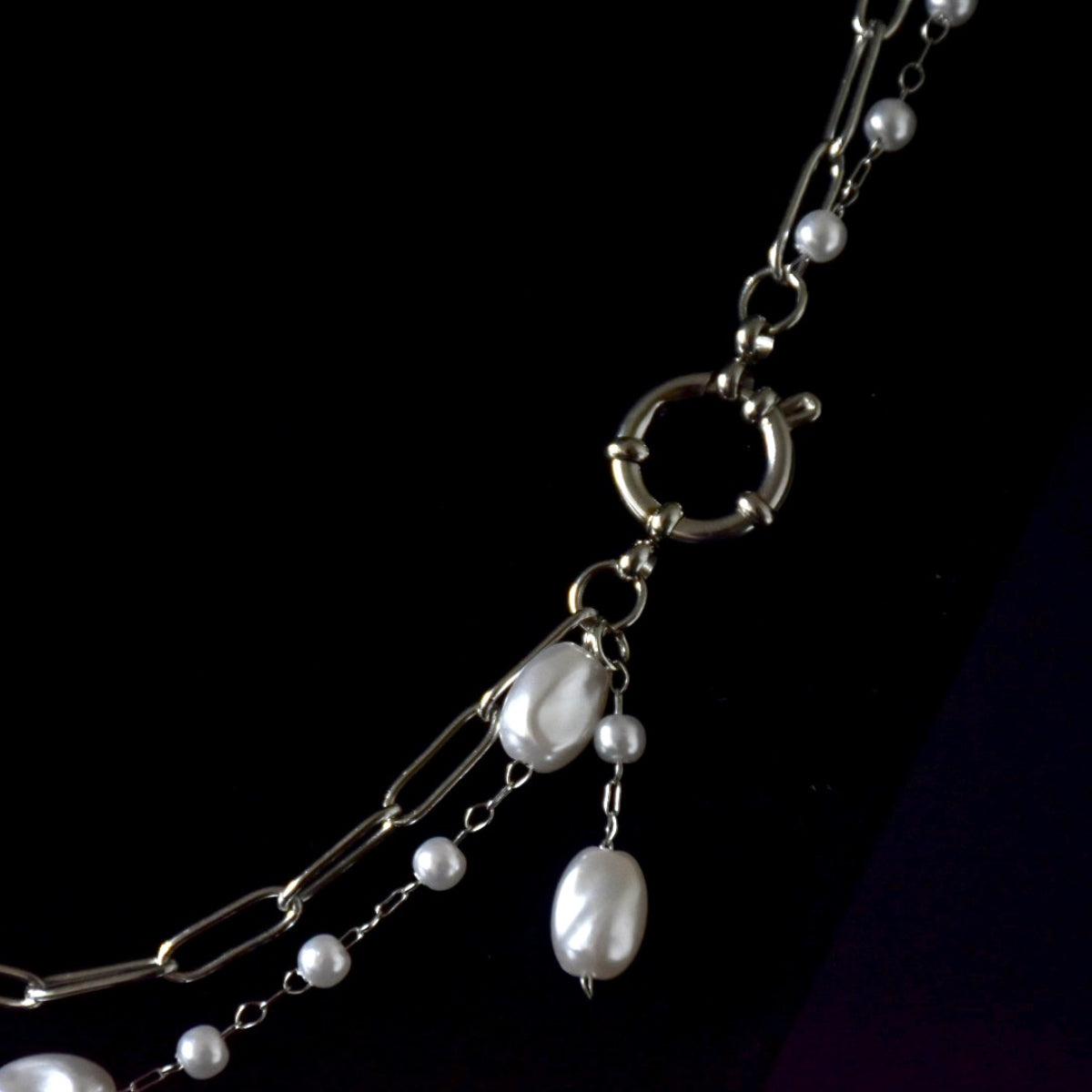 Pearls & Chains Stainless Steel Necklace