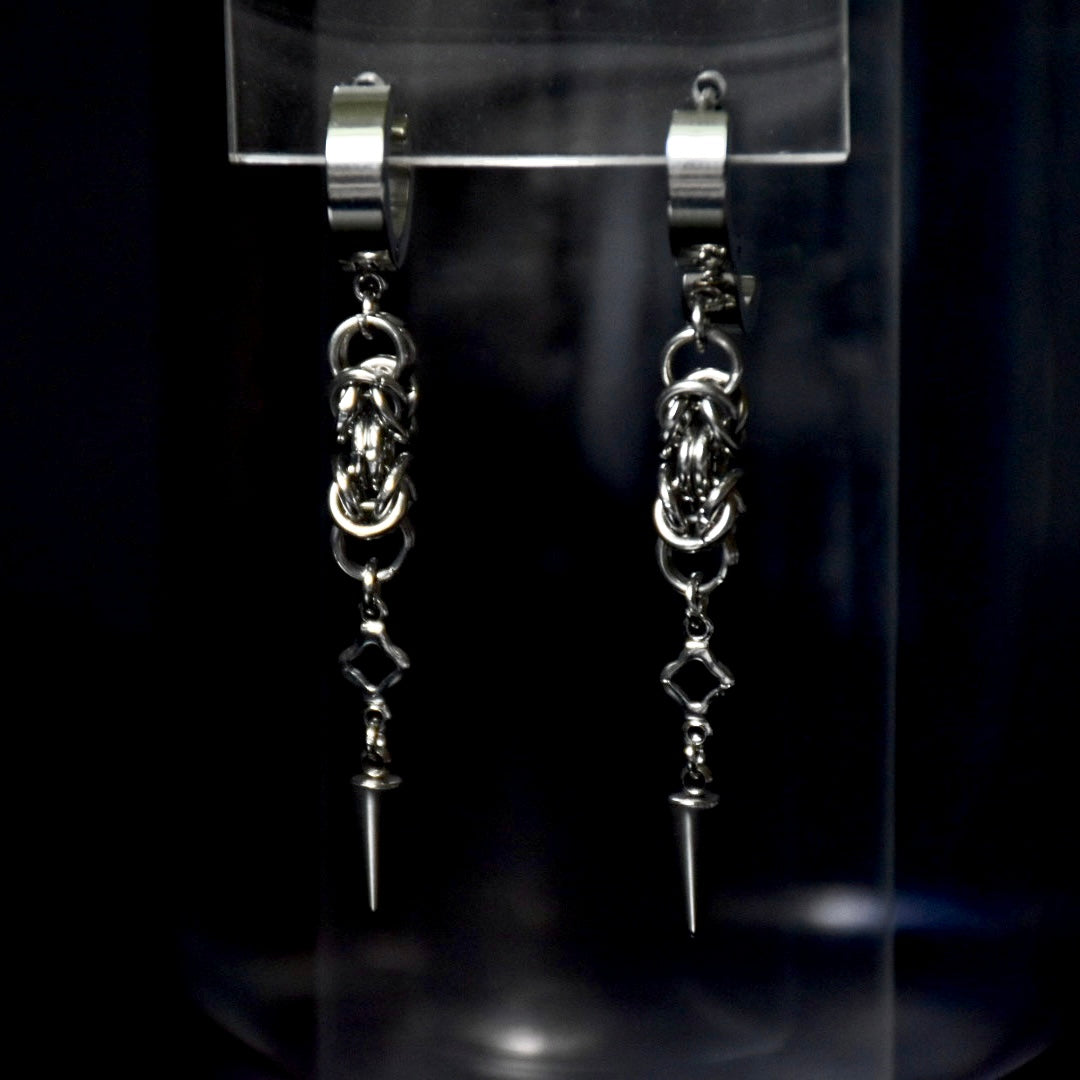 Chainmail Starry Stainless Steel Drop Earrings