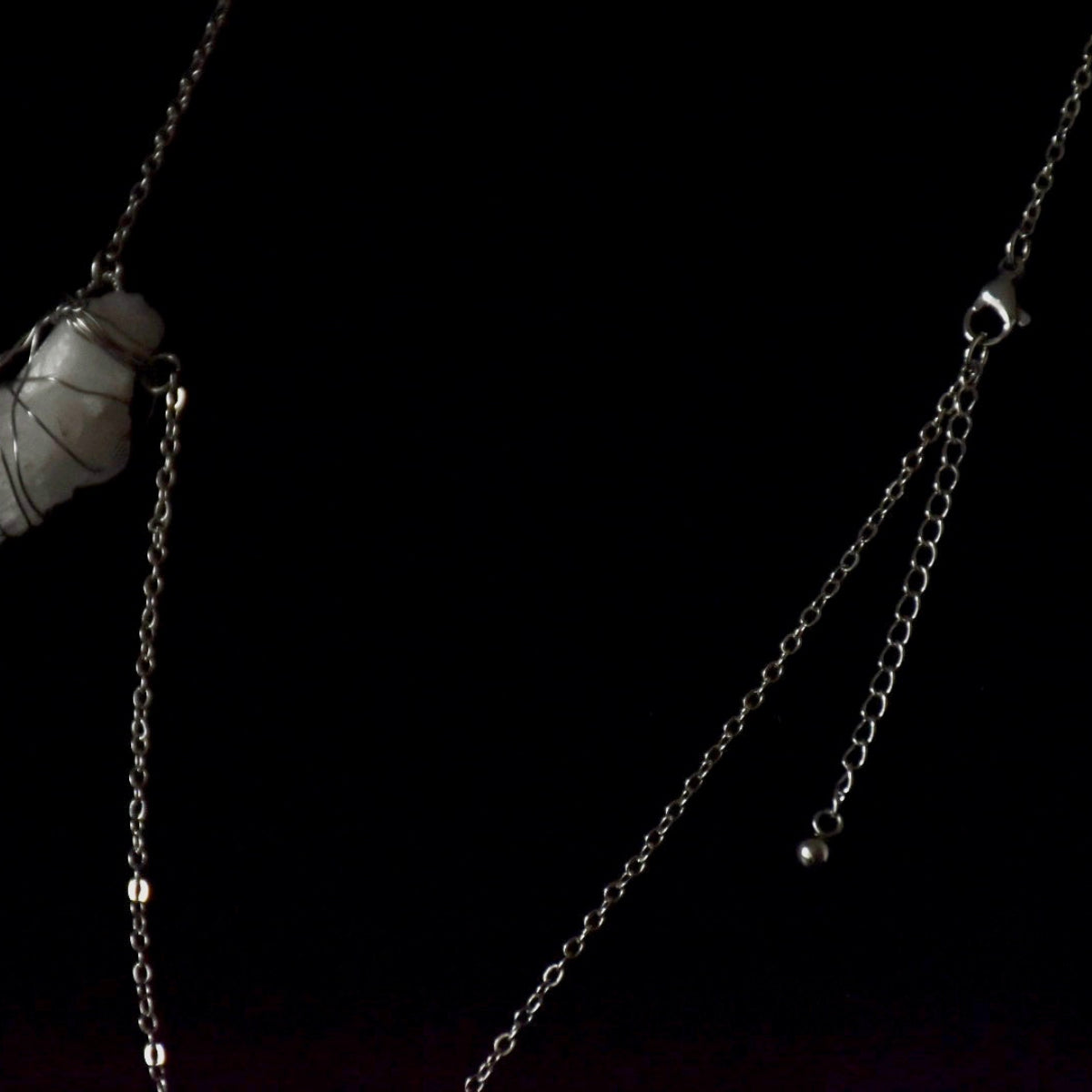 Raw Clear Quartz Stainless Steel Necklace