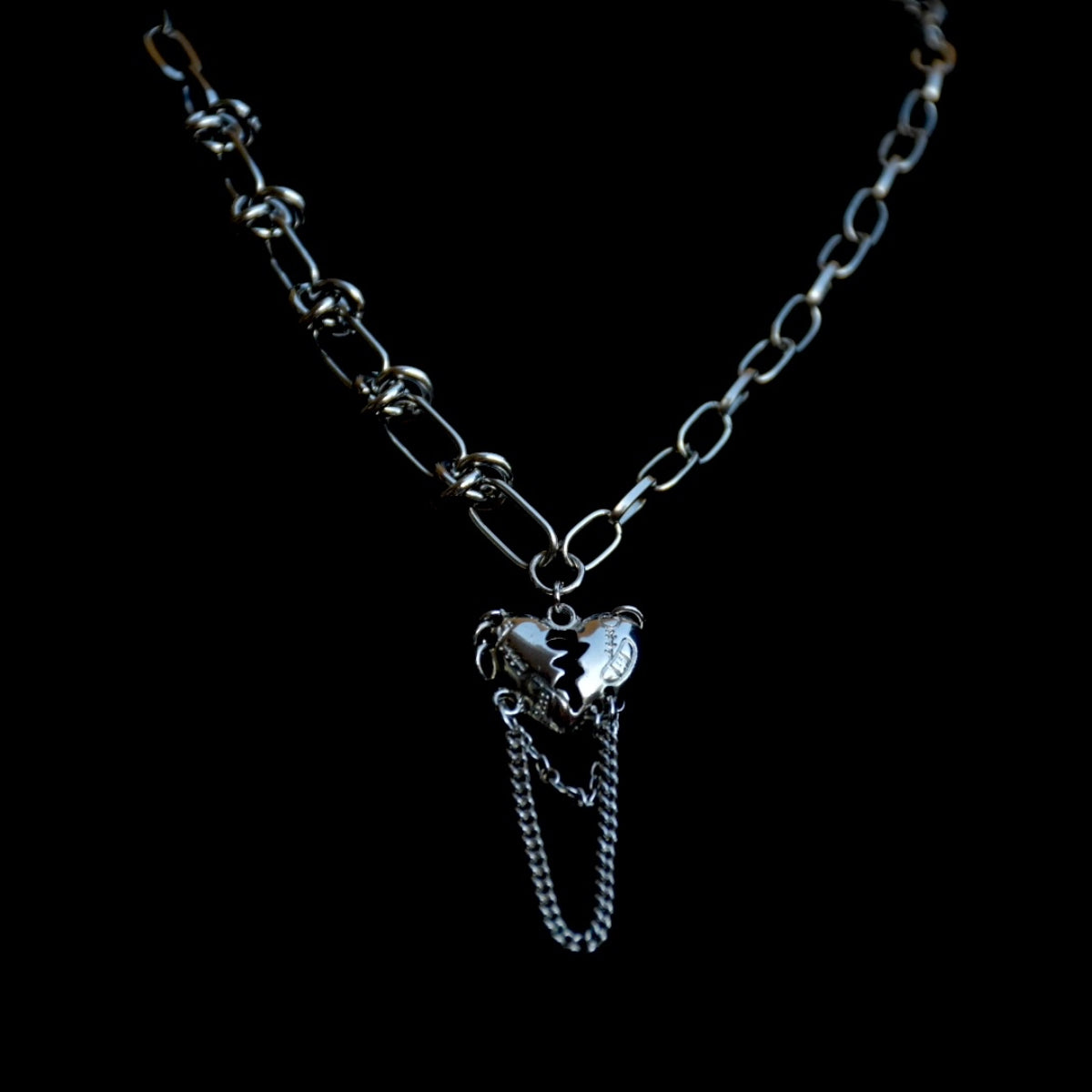 Fractured Heart Stainless Steel Necklace