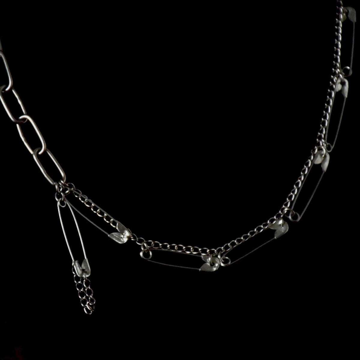 Safety Pin Chain Stainless Steel Necklace