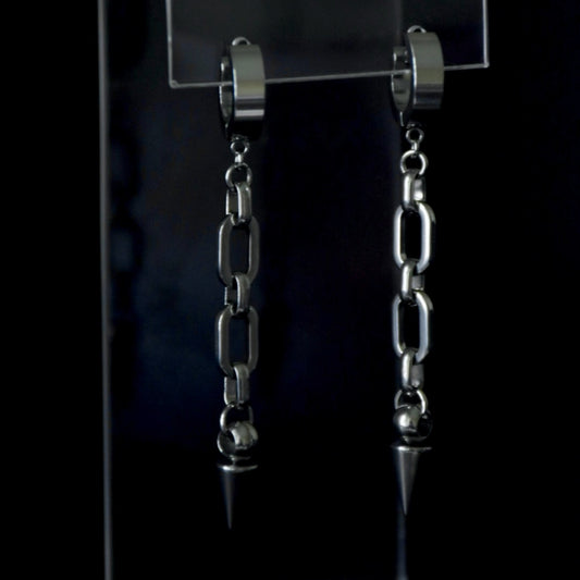 Drop Clip Chain Stainless Steel Earrings