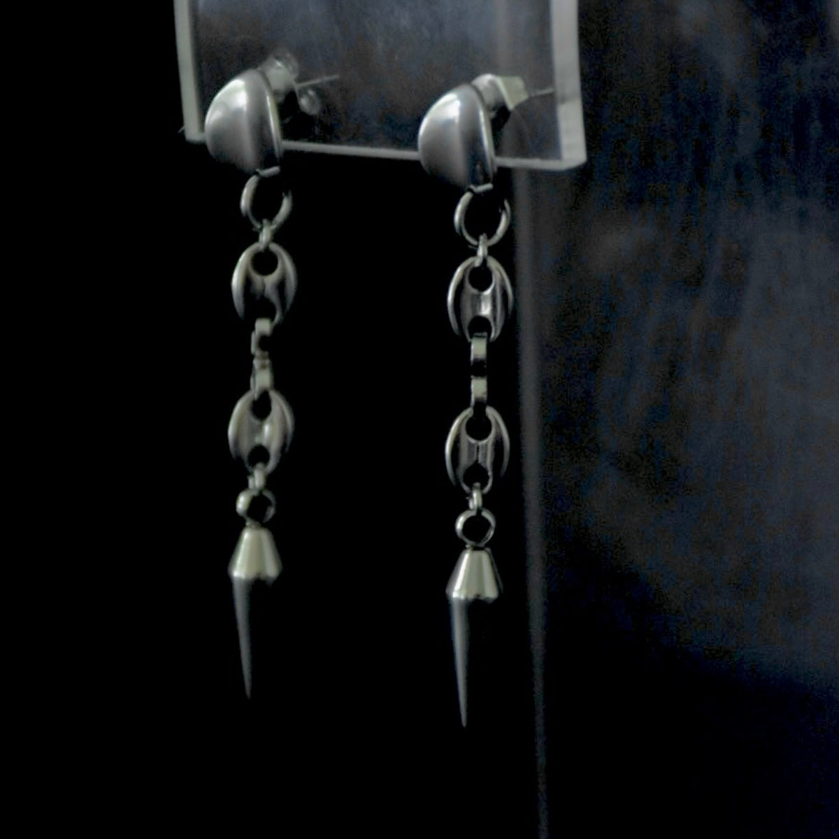 Coffee Bean Stainless Steel Drop Earrings