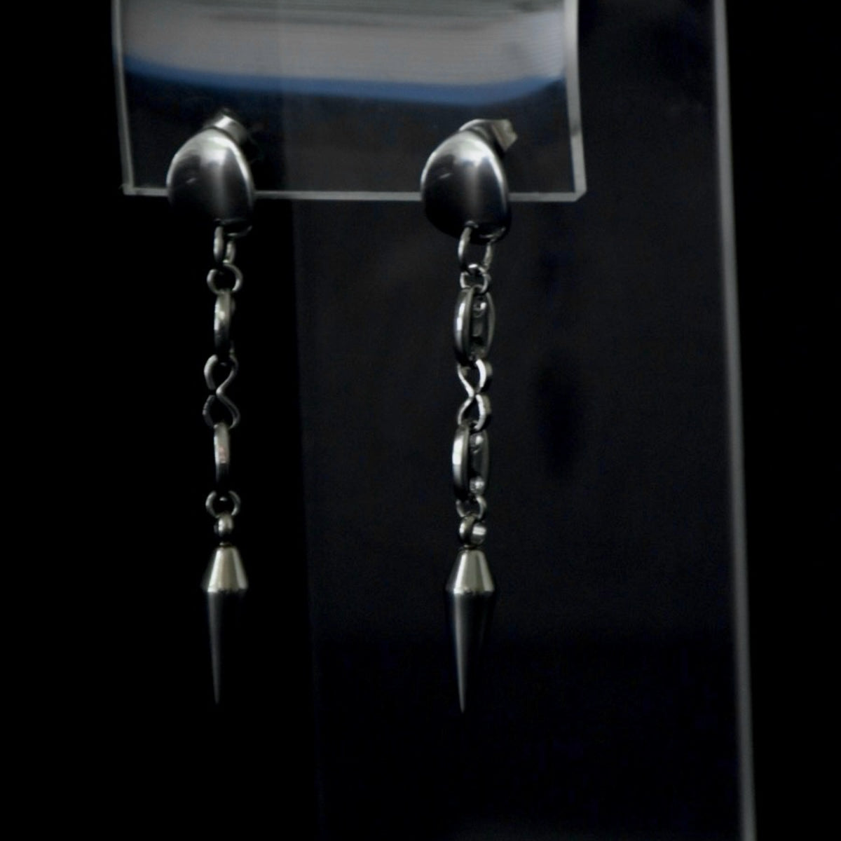 Coffee Bean Stainless Steel Drop Earrings