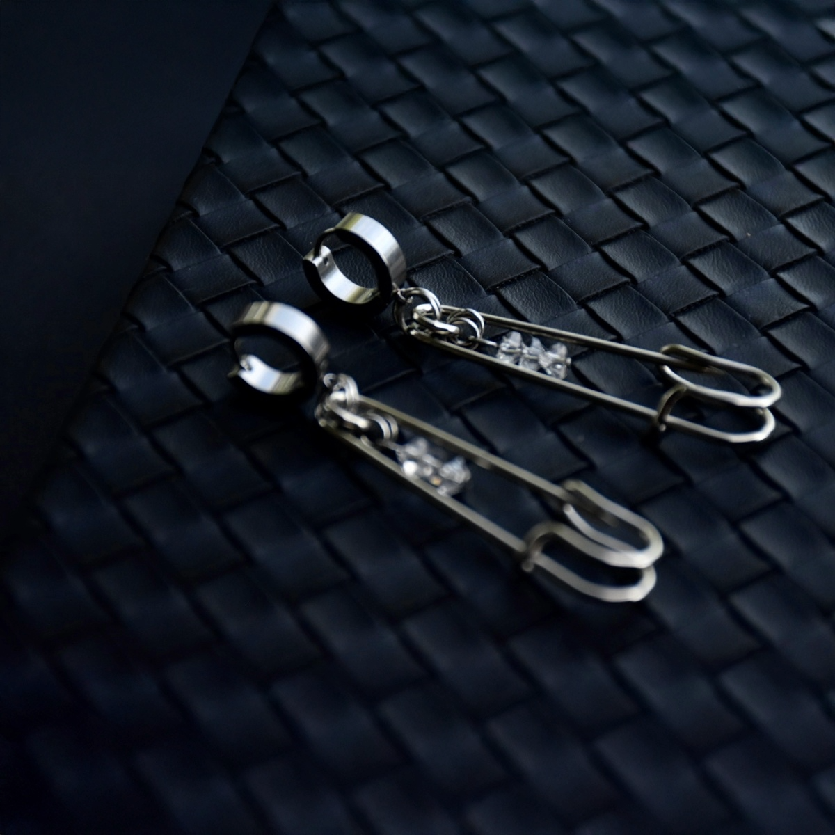 Crystal Drop Pin Earrings