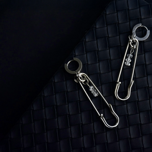 Crystal Drop Pin Earrings